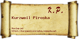 Kurzweil Piroska névjegykártya